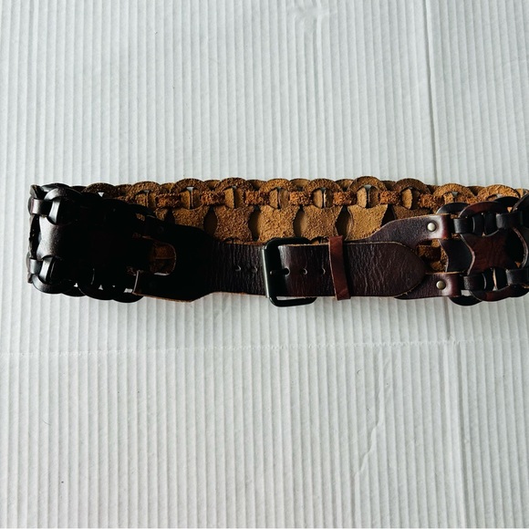 Motif 55 Size Medium Brown Leather Belt with Buckle main image 5